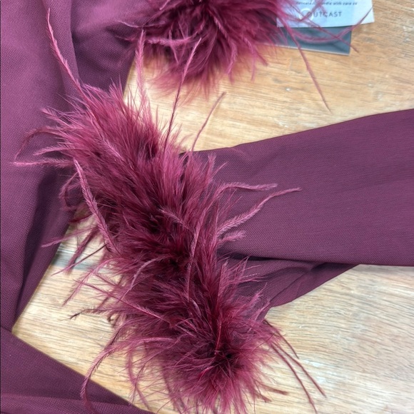 Outcast Maroon Feather Accent cardigan - Picture 3 of 4